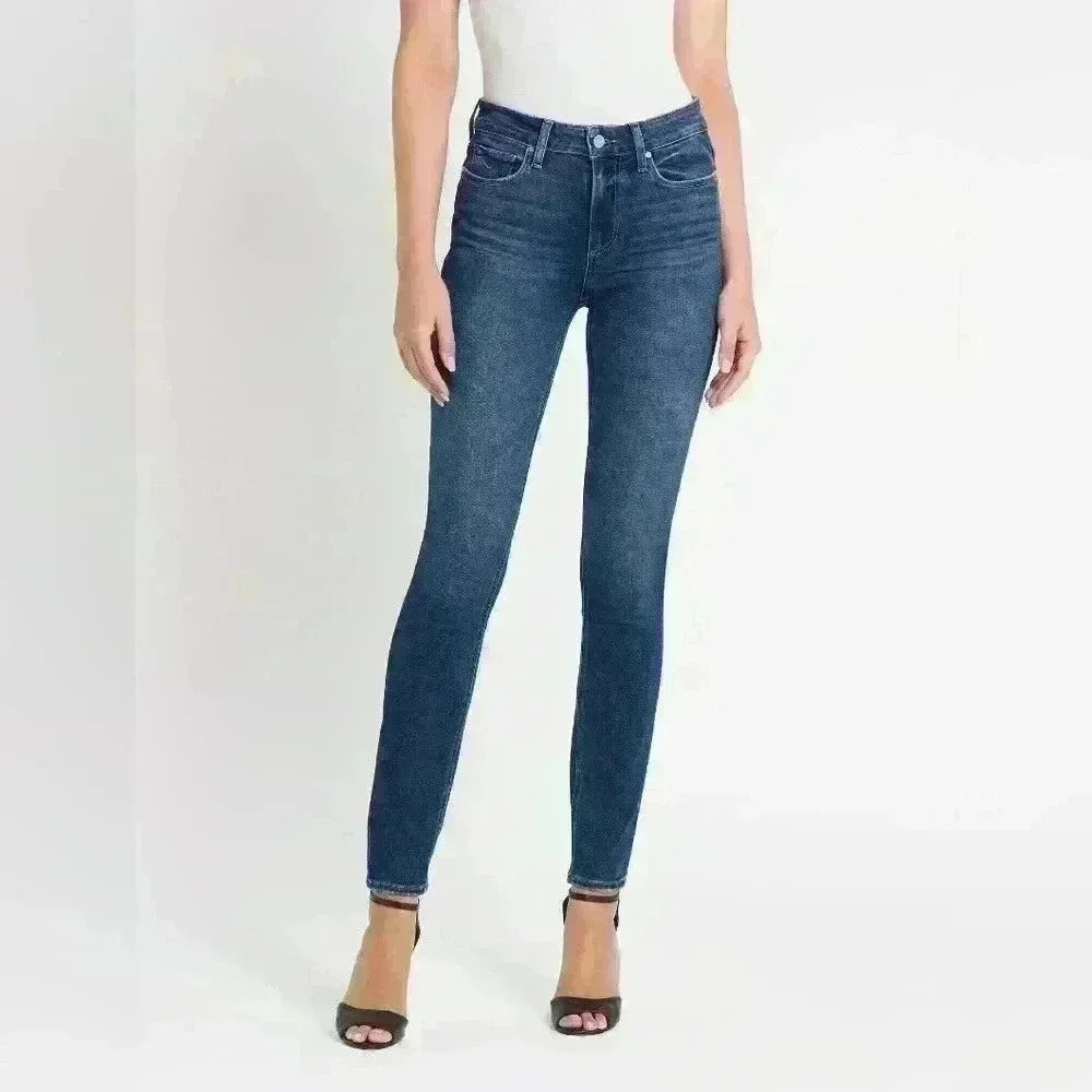 PAIGE WOMEN'S HOXTON ANKLE SKINNY LEG STRETCH BLUE JEANS Size 26 Blue #174